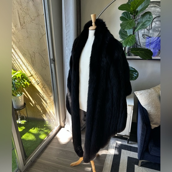 Bob Mackie RARE Oversized Fox Fur Stole Wrap Shawl. 9ft! - Picture 2 of 16